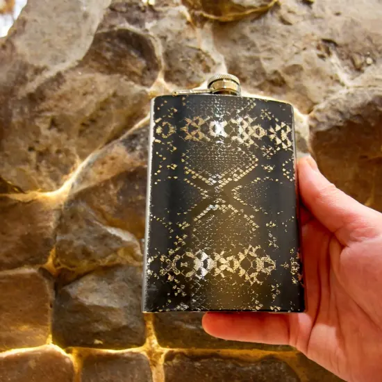 8oz Rattlesnake Stainless Steel flask {2}