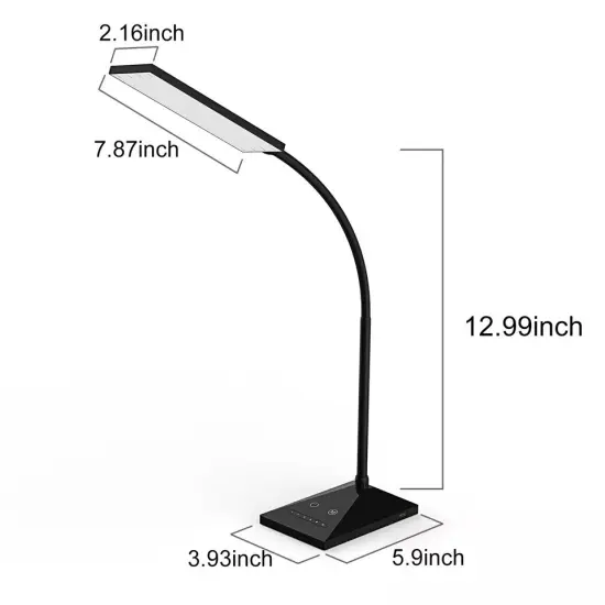 Dimmable 12W 5 Modes Adjust Touch Sensor LED Desk Lamp Eye Care Table Light Lamp {3}