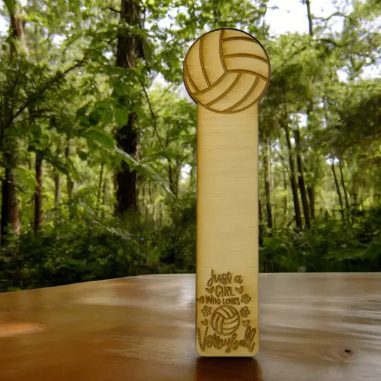 Bookmark - Just a girl who loves volleyball - Birch wood {3}