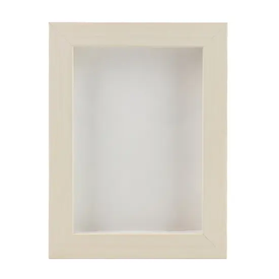 Natural Whitewash Wood Shadow Box Frame with Acrylic Front - White Suede Backing, 30 Sizes {4}