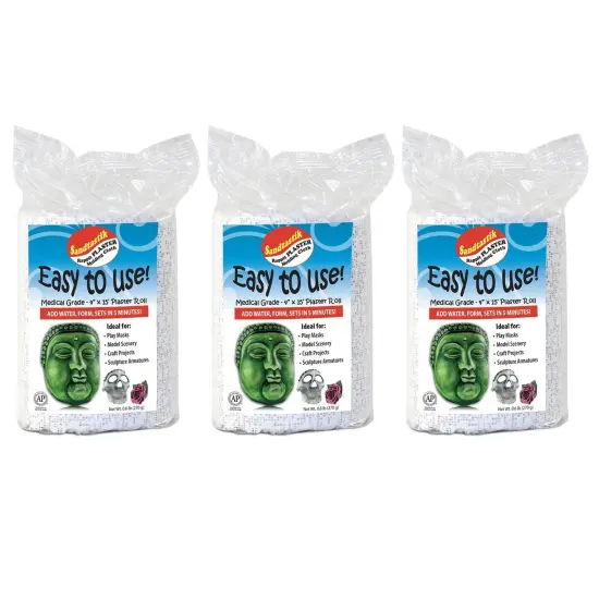 Rappit Plaster Cloth, Medical Grade, 4" x 15' Roll, 3 Rolls {1}