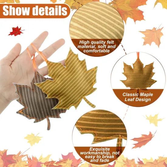 27 Pieces Fall Thanksgiving Maple Leaf Hanging Ornaments Felt 3D Fall Decoration Harvest Fall Leaves Farmhouse Decorations for Tree Festival Party Supplies(Maple Leaf Style) {6}