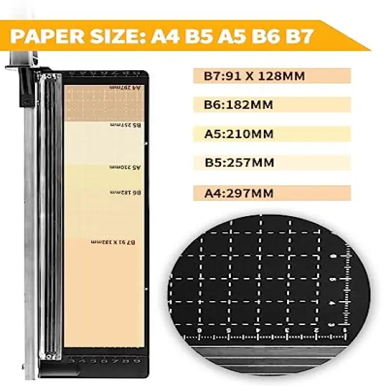 Paper Cutter 12 Inch, Guillotine Paper Cutter with 8 Sheet Capacity, Heavy Duty Paper Cutter for Cardstock, Paper Trimmer for Crafting, Classroom and Office {3}