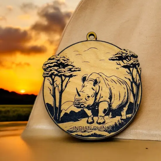 Ornament - Black - Indian Rhino {3}