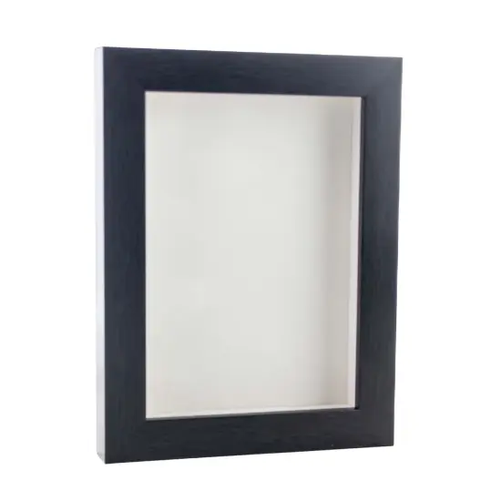 Elegant Charcoal Wood Shadow Box Frame with Acrylic Front - White Suede Backing, 30 Sizes {2}