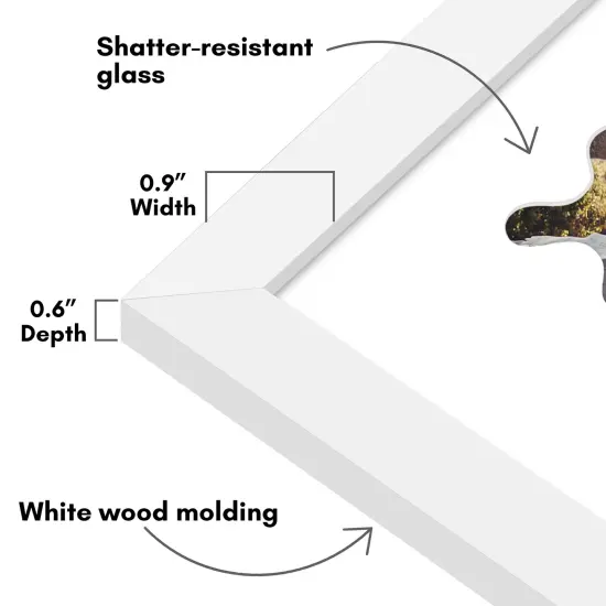Americanflat Picture Frame with Wavy Mat - Ideal for Any Room, Living Rooms, Dorm Room {3}