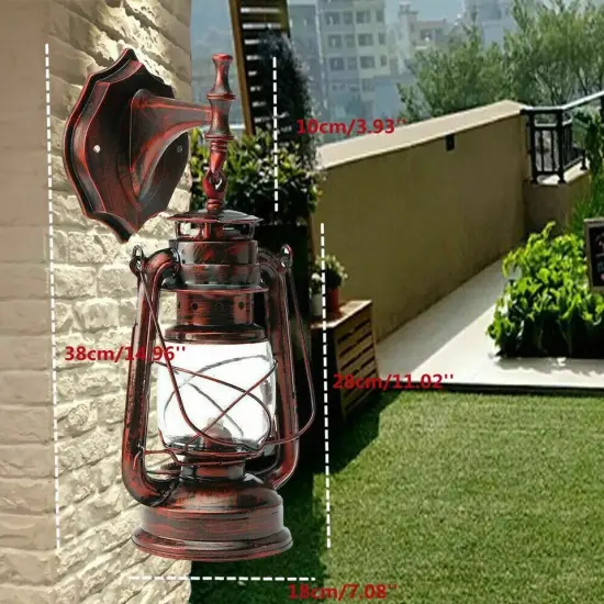 2 PACK Retro Vintage Rustic Lantern Lamp Wall Sconce Light Wall Mounted Fixture {2}