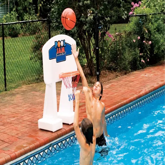 Swim Central Pool Jam Combo Basketball and Volleyball Inground Swimming Pool Water Games White {4}