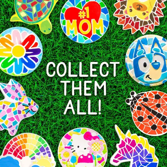 Bluey Paint Your Own Stepping Stone, Design 7 DIY Stone Art, Fun Kit for Kids, Less Mess Paintable Stones Art Set, Great Summer Activity Kids Ages 8, 9, 10, 11 {5}