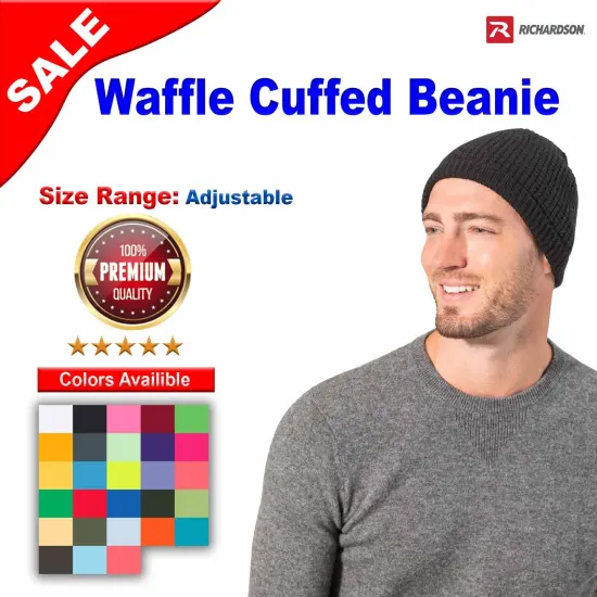 Richardson&reg; Waffle Cuffed Beanie Birch {2}