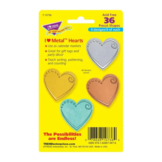 I &hearts; Metal&trade; Hearts Mini Accents Variety Pack, 36 Per Pack, 6 Packs {4}