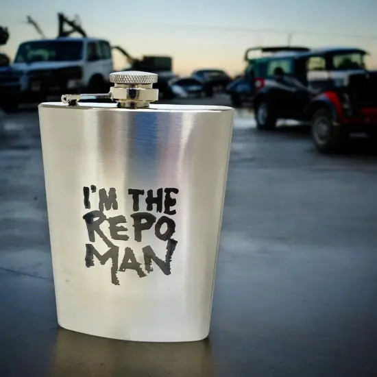 8oz I'm the Repo Man Stainless Steel Flask {5}