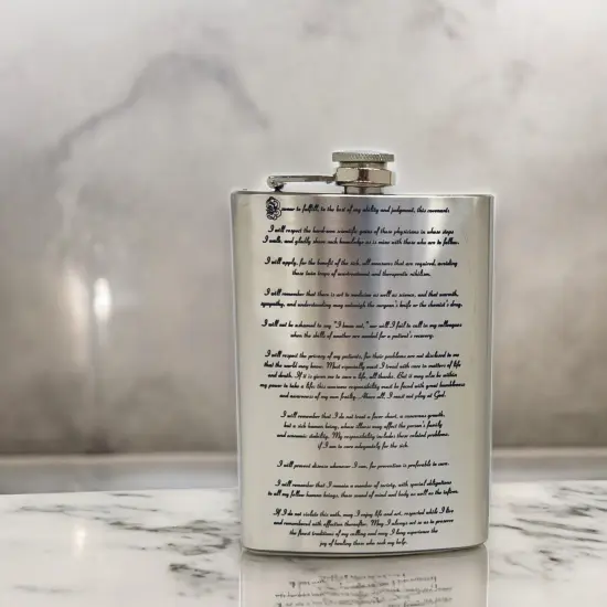 8oz Hippocratic Oath Stainless Steel Flask {5}