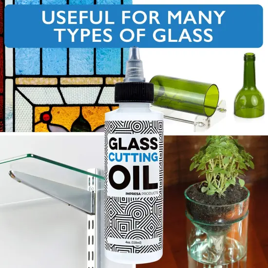 Glass Cutting Oil with Precision Application Top - 4 oz - Great for Stained Glass, Bottles, Tiles, and Mirrors - Custom-Formulated for Various Glass Cutting Tools and Applications {4}