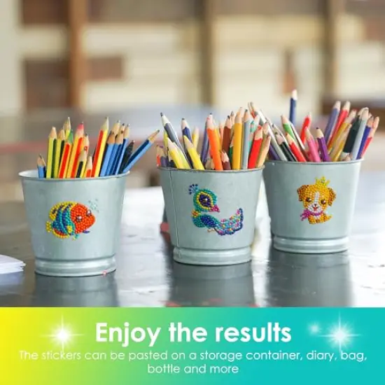 5D Diamond Painting Stickers Kits for Kids and Adult Beginners Gem Paint by Numbers Diamonds Arts for Boys and Girls Ages 6 7 8-12 DIY Princesses kit with Dots Gifts for Kid {3}