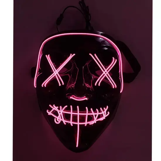 Kitcheniva Halloween Purge Rave Party Light Up Stitches Scary LED Mask Rose red {1}