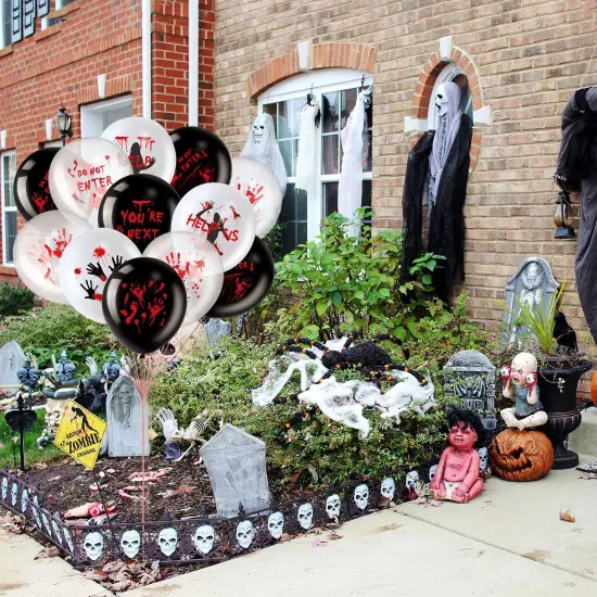 45 Pieces Scary Halloween Balloons 12 Inches Bloody Balloons Eye Blood Splatter Decorations Horror Balloons Zombie Latex Balloons for Birthday Vampire Haunted House Party Supplies (Scared Style) {3}