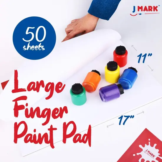 Toddler Washable Finger Paint Set with Sponge Tools, Large Paint Pad, Tempera Paints, and Smock {4}