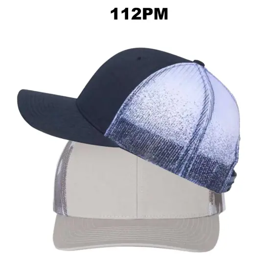 Richardson&reg; Printed Mesh Trucker Cap Navy/ Fade {3}