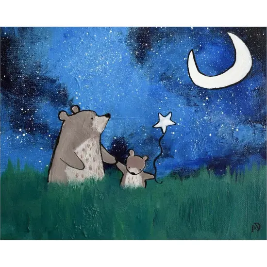 Two Bears by Andrea Doss 20" x 16" Canvas Wall Art {2}