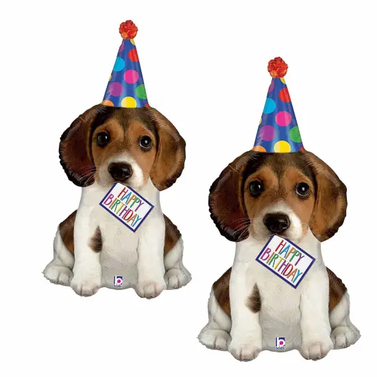 Betallic Happy Birthday Puppy-Shaped 37" Mylar Balloon {3}