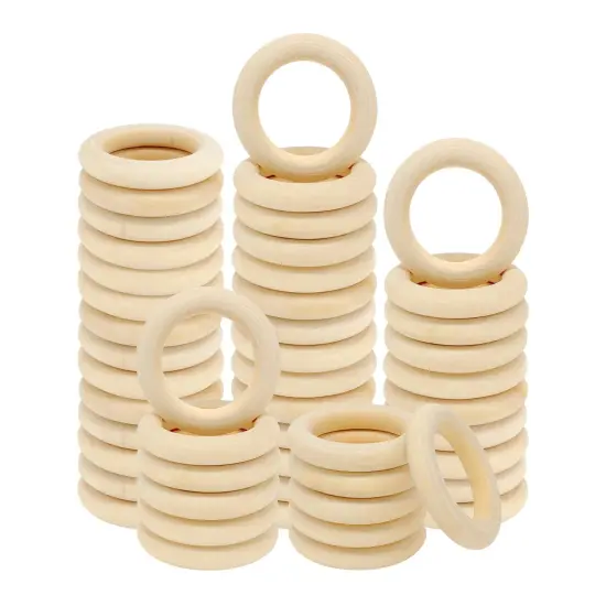 20 Pieces Natural Wood Rings for Crafts, Macrame Rings for DIY, Wooden Rings Without Paint, Pendant Connectors 55mm/2.2inch {2}