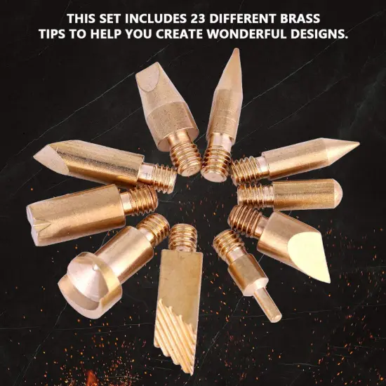 23 Pieces Wood burning Accessories Stencils Soldering Iron Pyrography Working Carving Tool Kit for Embossing/Adults/Beginners/Birthday/Wedding Anniversary/Halloween/Christmas DIY {1}