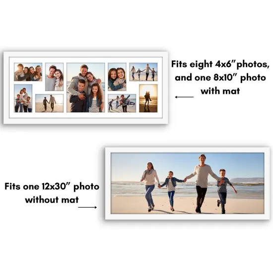 Americanflat 12x30 Collage Picture Frame - Fits One 8x10 Photo and Eight 4x6 Photos or One 12x30 Photo {4}
