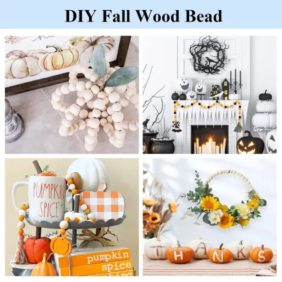 800 Pieces Wooden Beads for Crafts 7 Sizes Unfinished Natural Wood Beads Wooden Beads Bulk 6mm, 8mm, 10mm, 12mm, 14mm, 16mm, 20mm Beads for Garland Macrame Jewelry Making DIY Farmhouse Decor {6}