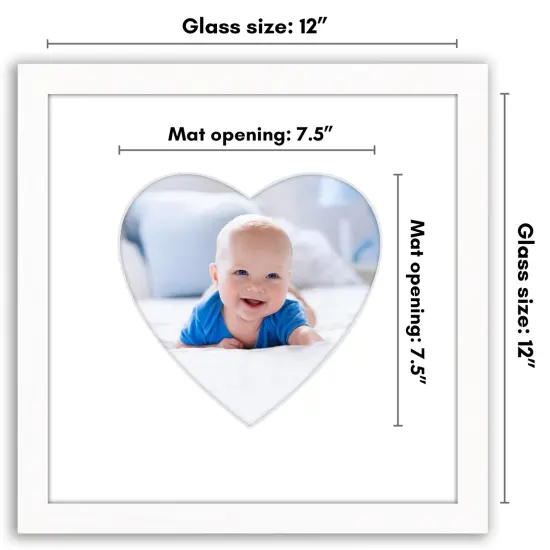 Americanflat Picture Frame with Heart-Shaped Mat - Ideal for Any Room, Living Rooms, Dorm Room {2}