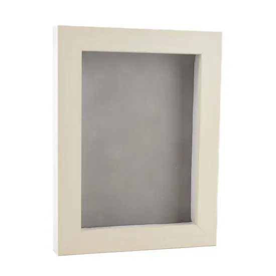Natural Whitewash Wood Shadow Box Frame with Acrylic Front - Light Brown Suede Backing, 30 Sizes {2}