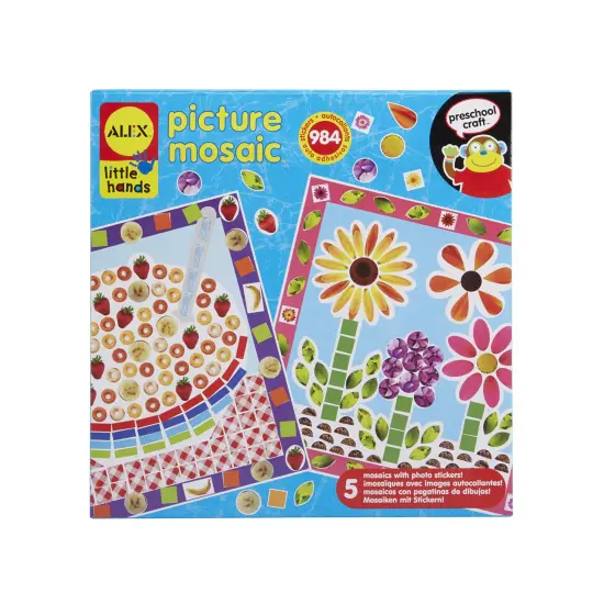 Little Hands, Picture Mosaic, Kids Toddler Art and Craft Activity, Peel and Stick 5 Mosaics with Colorful Photo Stickers, Easy and Non Messy Fun, For Ages 3 and up {2}