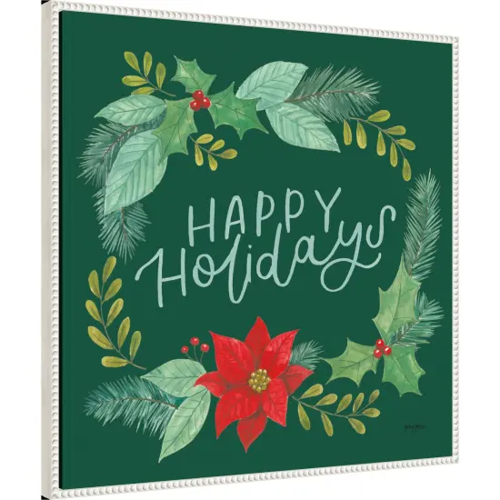 Holly and Pine II Holidays by Jenaya Jackson Framed Canvas Wall Art {3}