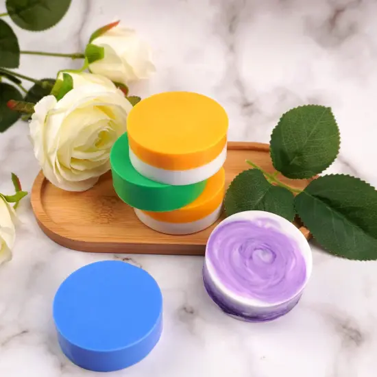 Sakolla 2 Pack Round Silicone Soap Molds 12 Cavity Cylinder Handmade Silicone Molds for Soap Making Supplies DIY Bath Bombs Shower Steamer Lotion Bars, Loofah Soap&hellip; {3}