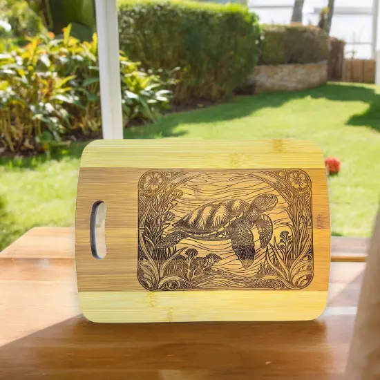 Bamboo - Sea Turtle Cutting Board 14''x9.5''x.5'' {2}