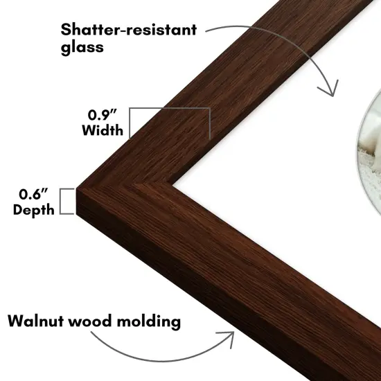 Americanflat Picture Frame with Round-Shaped Mat - Ideal for Any Room, Living Rooms, Dorm Room {3}