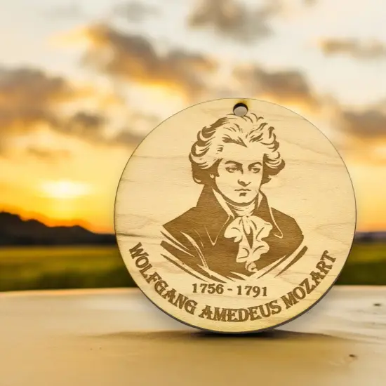 Ornament - Wolfgang Amadeus Mozart Raw Wood {4}