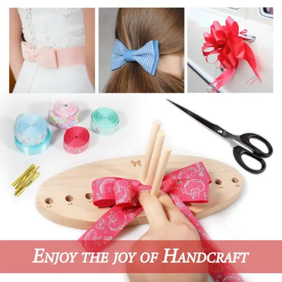 Bow Maker for Ribbon, Holiday Wreaths,Wooden Wreath Bow Maker Tool for Creating Gift Bows, Party Decorations, Hair Bows, Corsages, Holiday Wreaths, Various Crafts(Double-Sided) {6}