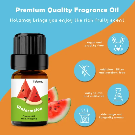 Fruity Fragrance Oil for Candle & Soap Making, Premium Essential Oils 5ml x 10 - Coconut, Strawberry, Mango, Pineapple, Summer Aromatherapy Diffuser Oils Set {6}