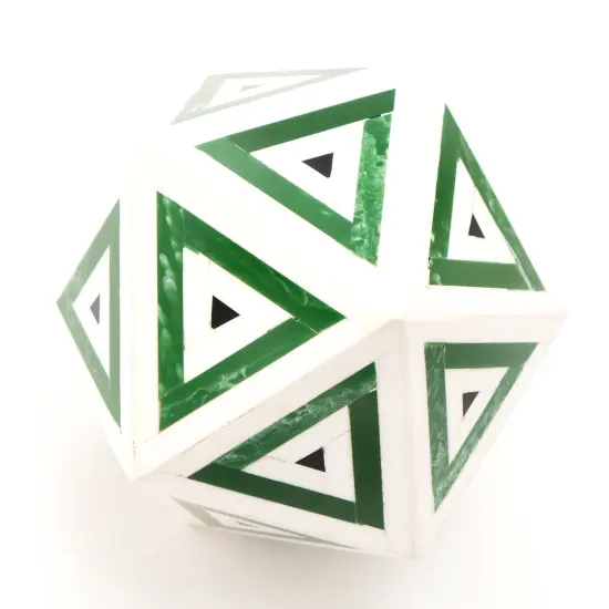 Diamond Shaped Decorative Orb for Home D&eacute;cor Green/White {4}