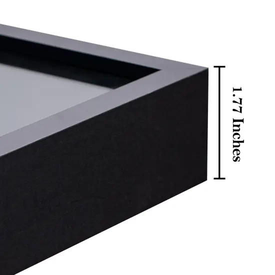 8x10 Inch Shadow Box with Real Glass Cover and Top Slot, Display Case Frame for Tickets, Flower, Pictures, Black {6}