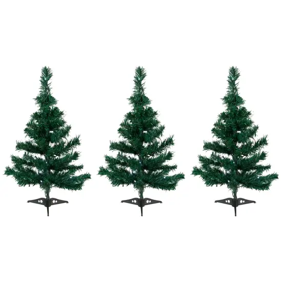 Northlight LED Lighted Christmas Tree Outdoor Pathway Markers - 24" - Set of 3 Green {3}