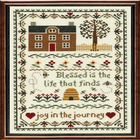 Janlynn 50222 Counted Cross Stitch Kit 7.75"X11.25", Joy in The Journey (14 Count), Blue {1}