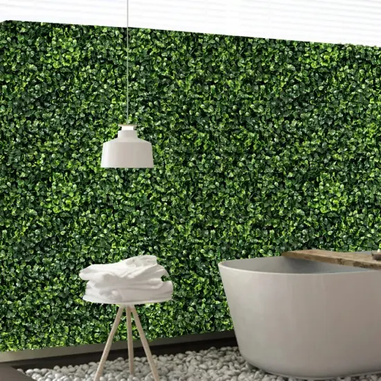 12 PCS 20"x20" Durable Artificial Boxwood Plant Wall Panel Hedge Fence Natual {2}