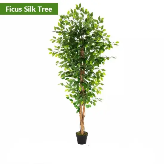 6Ft Artificial Ficus Tree Fake Silk Plant {1}