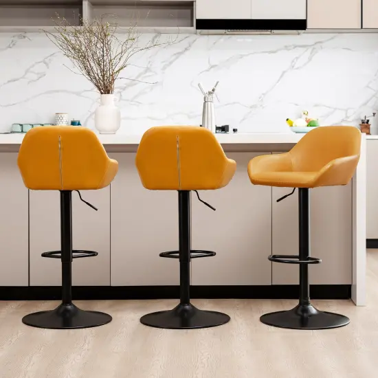 Set of 1/2/3/4 Mid-Century Modern Leatherette Gaslift Adjustable Swivel Bar Stools {6}