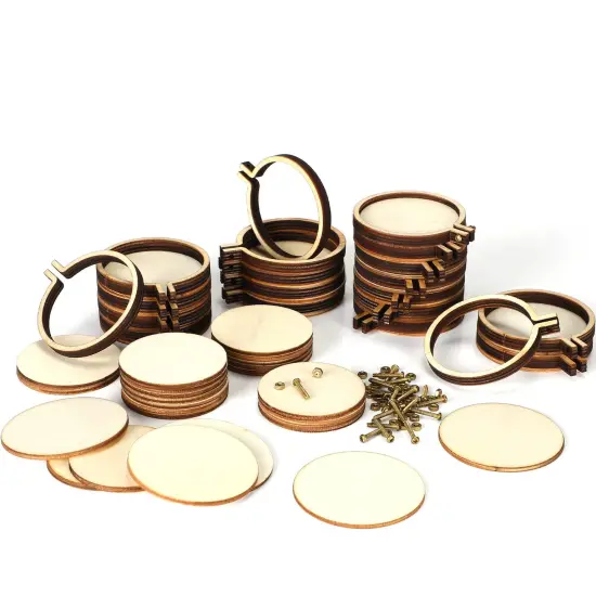Mini Embroidery Hoops Adjustable Wooden Circle Cross Stitch Hoop Ring Bulk Round Embroidery for Art Craft Handy Sewing and Decoration(20 Pieces,2.2 x 2 Inch) {1}