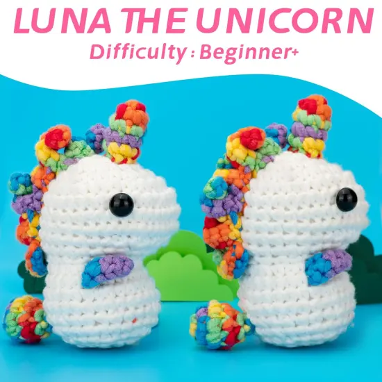 Crochet Kit for Beginners, Unicorn Crochet Kits for Kids and Adults Include Rainbow Yarn, Videos Tutorials, Eyes, and Crochet Hook - Crochet Animal Kit, Beginner Crochet Kit - Gift for Birthdays {3}