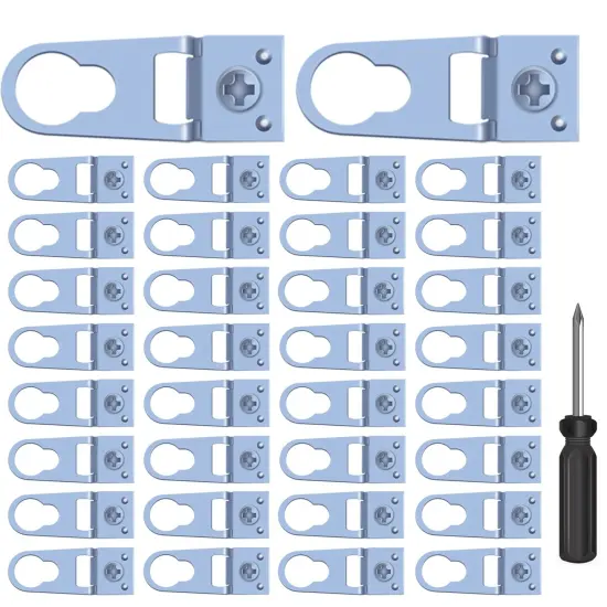 30 Sets of Metal Frame D-Ring Picture Hangers with Screws and Screwdrivers - for Open-Type Frame Channels Will Not Damage Photo Frames {1}