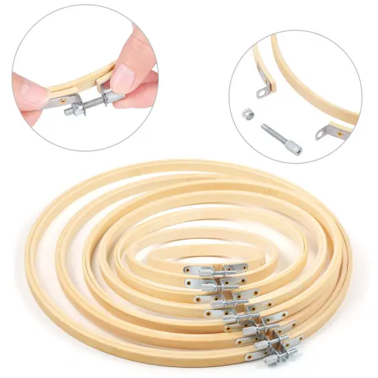 7 Pieces 7 Sizes Embroidery Hoops Set 4 inch to 12 inch Circle Cross Stitch Hoop Rings for Craft Sewing and Ornaments {5}